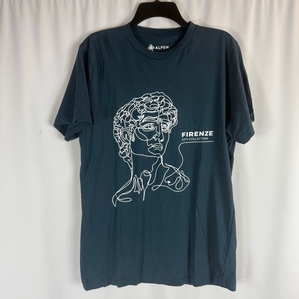 Alpen unisex tee shirt 100% organic Cotton Size: M color: Blue